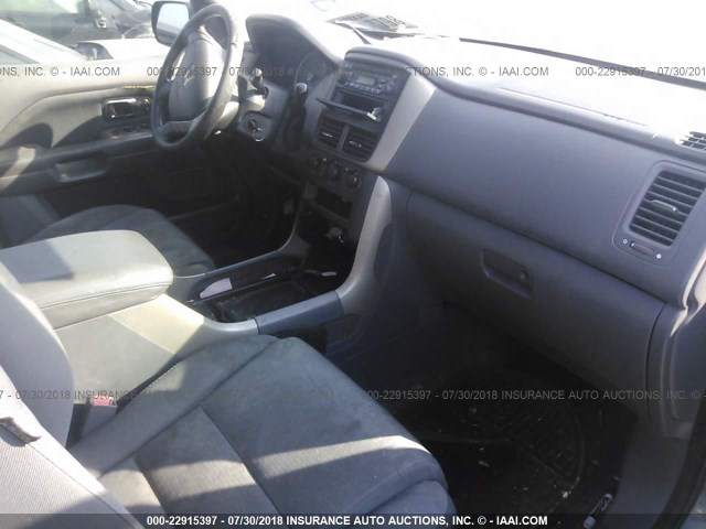 5FNYF28187B003086 - 2007 HONDA PILOT LX GRAY photo 5