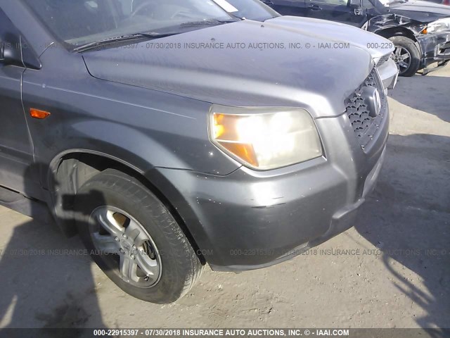 5FNYF28187B003086 - 2007 HONDA PILOT LX GRAY photo 6