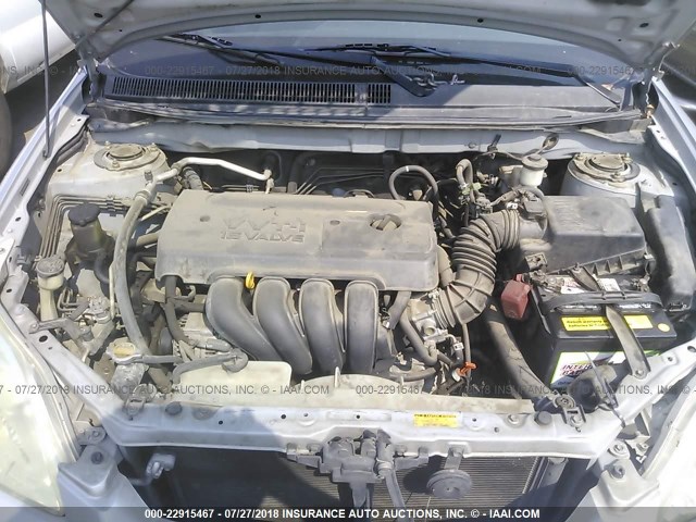 2T1KR30E85C552399 - 2005 TOYOTA COROLLA MATRIX XR SILVER photo 10