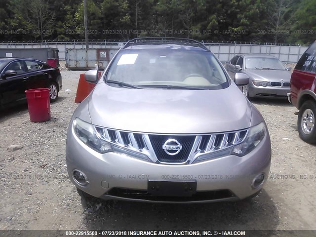 JN8AZ18U79W009882 - 2009 NISSAN MURANO S/SL TAN photo 6