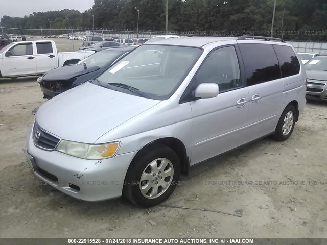 5FNRL18602B049507 - 2002 HONDA ODYSSEY EX SILVER photo 2