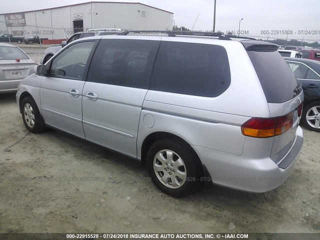 5FNRL18602B049507 - 2002 HONDA ODYSSEY EX SILVER photo 3