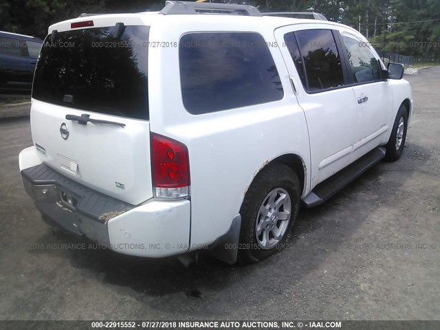 5N1AA08B94N714916 - 2004 NISSAN ARMADA SE/LE WHITE photo 4