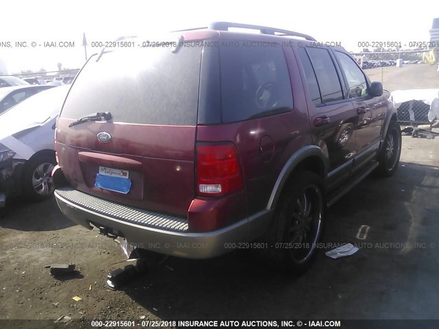 1FMDU64K44UA68560 - 2004 FORD EXPLORER EDDIE BAUER RED photo 4