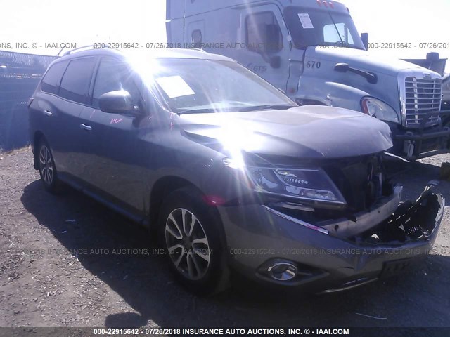 5N1AR2MM1FC656486 - 2015 NISSAN PATHFINDER S/SV/SL/PLATINUM GRAY photo 1