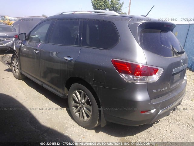 5N1AR2MM1FC656486 - 2015 NISSAN PATHFINDER S/SV/SL/PLATINUM GRAY photo 3