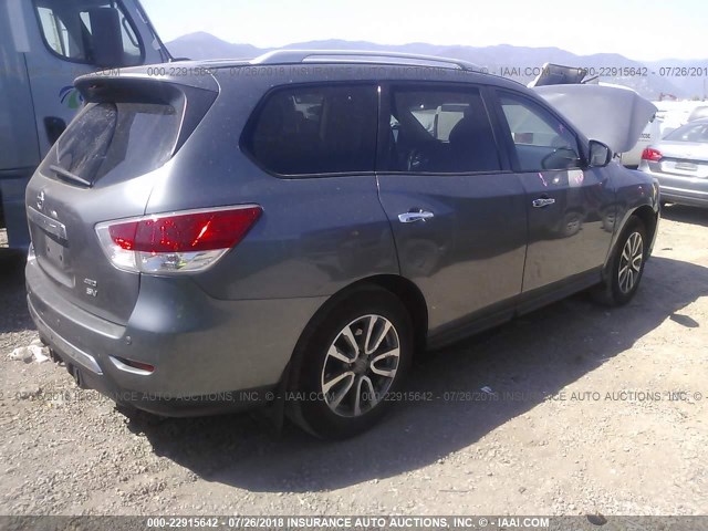 5N1AR2MM1FC656486 - 2015 NISSAN PATHFINDER S/SV/SL/PLATINUM GRAY photo 4