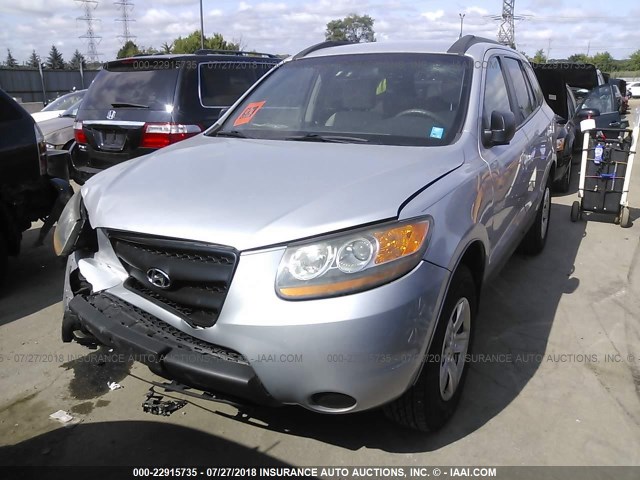 5NMSG13D39H276842 - 2009 HYUNDAI SANTA FE GLS SILVER photo 2