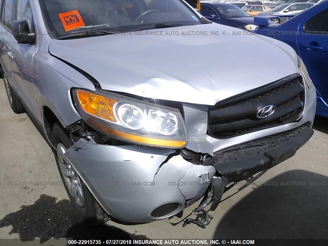 5NMSG13D39H276842 - 2009 HYUNDAI SANTA FE GLS SILVER photo 6