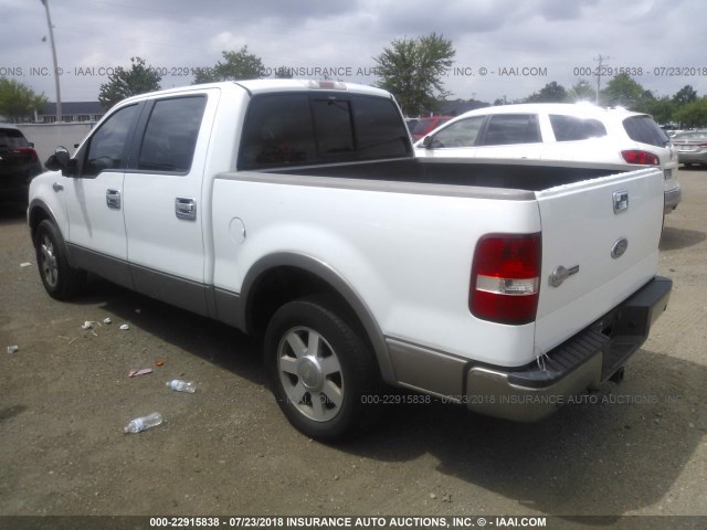 1FTPW12525KE14131 - 2005 FORD F150 SUPERCREW WHITE photo 3