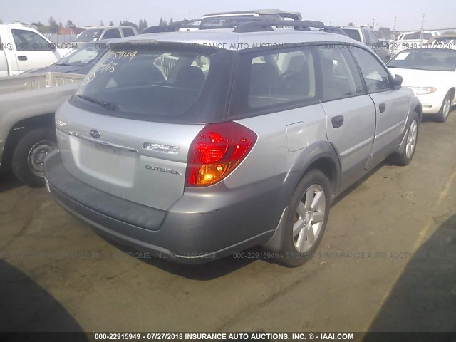 4S4BP61CX67329770 - 2006 SUBARU LEGACY OUTBACK 2.5I GRAY photo 4