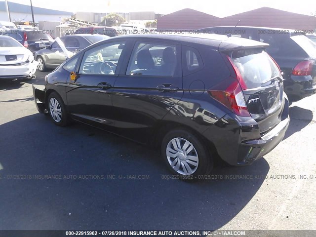 3HGGK5H50HM711214 - 2017 HONDA FIT LX BLACK photo 3