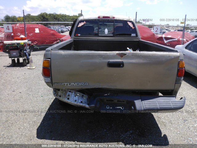 5TBRN34102S300045 - 2002 TOYOTA TUNDRA ACCESS CAB SR5 TAN photo 6