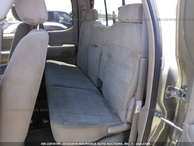 5TBRN34102S300045 - 2002 TOYOTA TUNDRA ACCESS CAB SR5 TAN photo 8