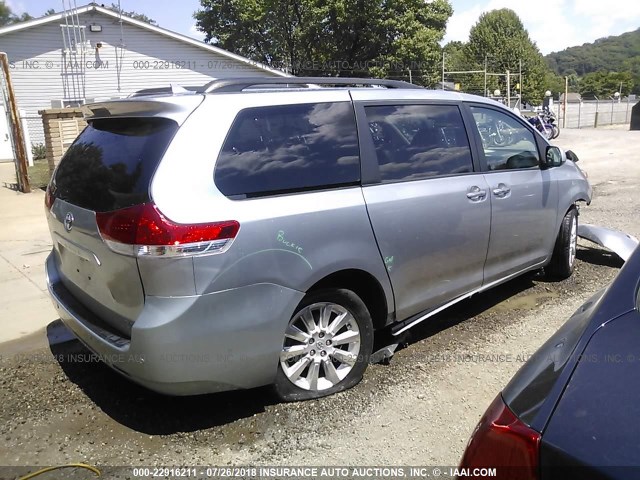 5TDDK3DC3BS012838 - 2011 TOYOTA SIENNA XLE/LIMITED SILVER photo 4