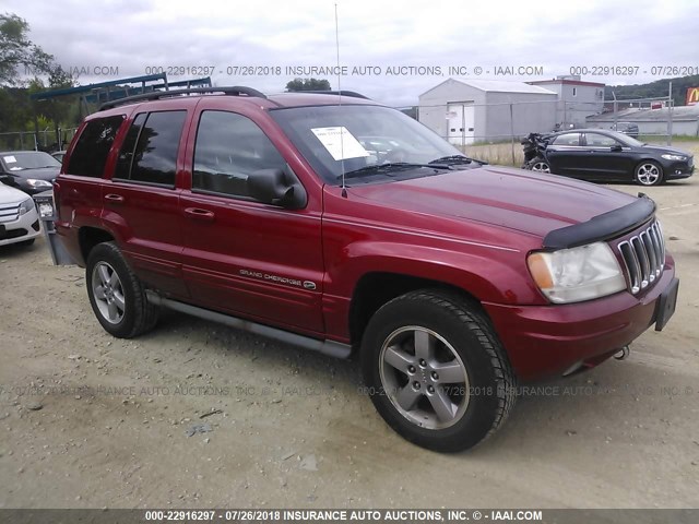 1J8GW68J12C160895 - 2002 JEEP GRAND CHEROKEE OVERLAND RED photo 1