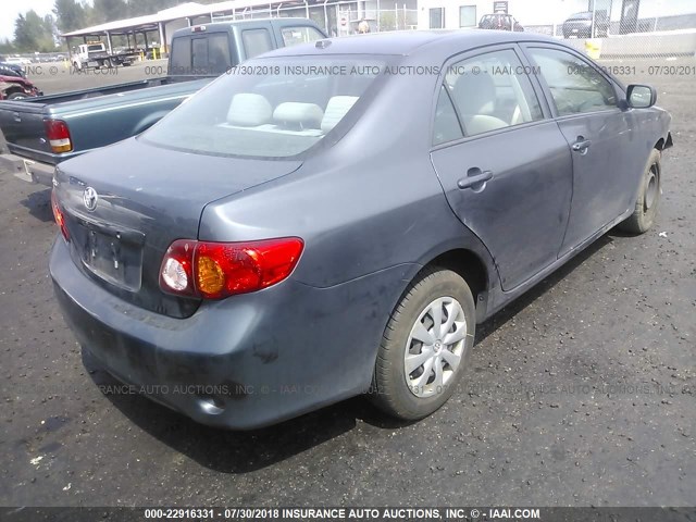 2T1BU40E89C151378 - 2009 TOYOTA COROLLA S/LE/XLE GRAY photo 4