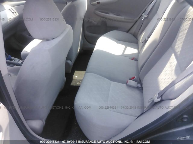 2T1BU40E89C151378 - 2009 TOYOTA COROLLA S/LE/XLE GRAY photo 8