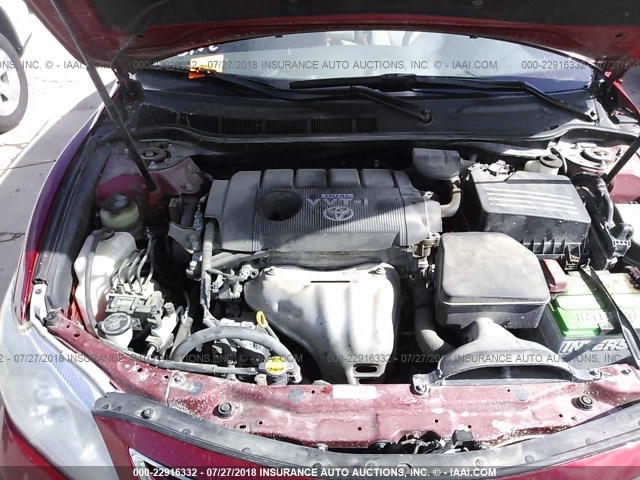4T4BF3EK1AR059573 - 2010 TOYOTA CAMRY SE/LE/XLE RED photo 10