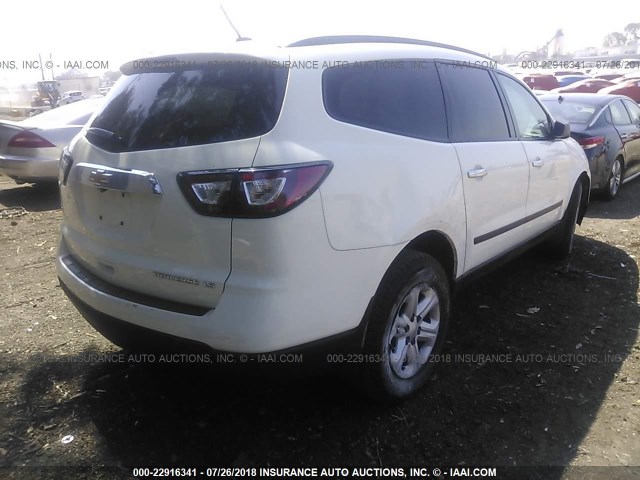 1GNKRFED6EJ262711 - 2014 CHEVROLET TRAVERSE LS WHITE photo 4