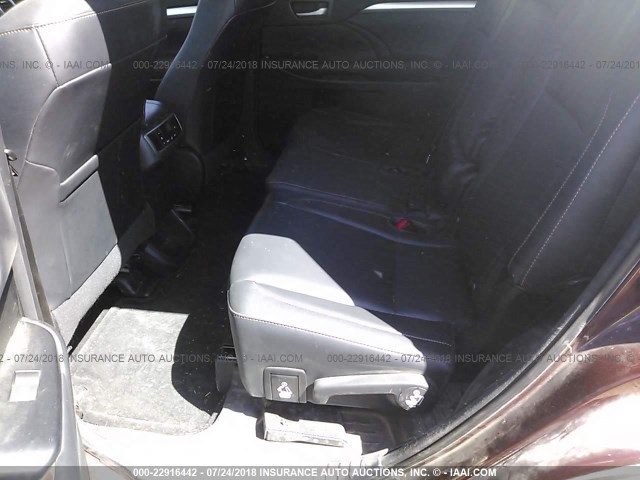 5TDJKRFH0FS084388 - 2015 TOYOTA HIGHLANDER XLE წითელი ფოტო 8