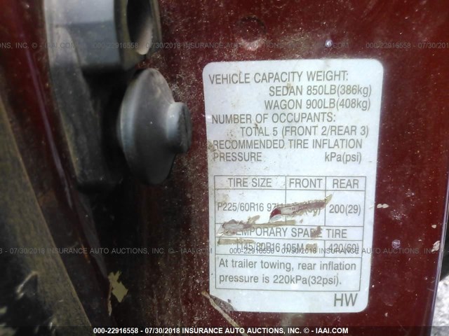 4S3BH675437624353 - 2003 SUBARU LEGACY OUTBACK AWP 栗色 照片 9