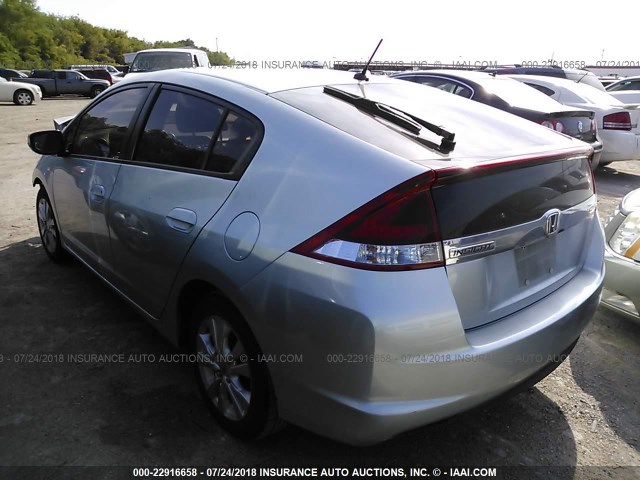 JHMZE2H77CS004981 - 2012 HONDA INSIGHT EX Light Blue photo 3