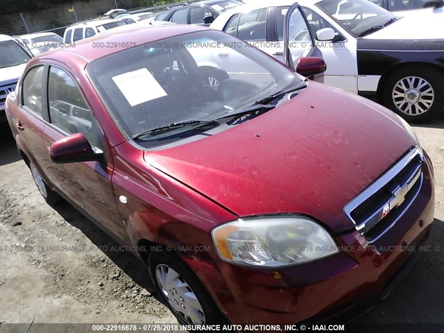 KL1TD56608B020766 - 2008 CHEVROLET AVEO LS RED photo 1