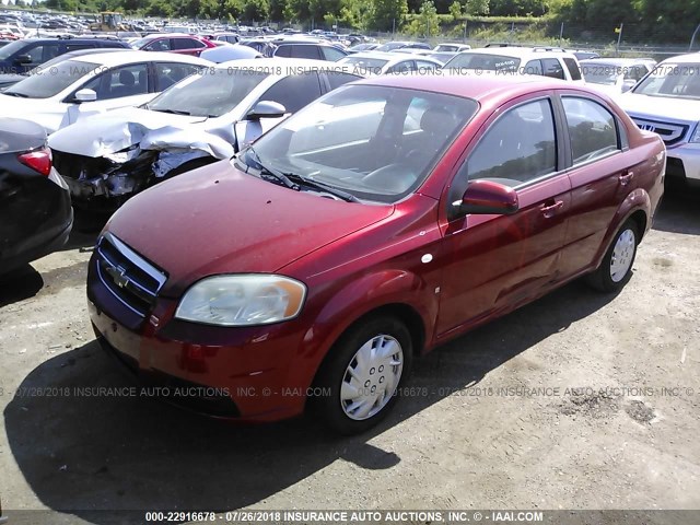 KL1TD56608B020766 - 2008 CHEVROLET AVEO LS RED photo 2