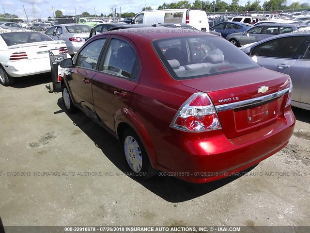 KL1TD56608B020766 - 2008 CHEVROLET AVEO LS RED photo 3