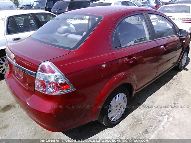 KL1TD56608B020766 - 2008 CHEVROLET AVEO LS RED photo 4