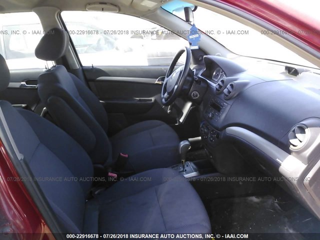 KL1TD56608B020766 - 2008 CHEVROLET AVEO LS RED photo 5