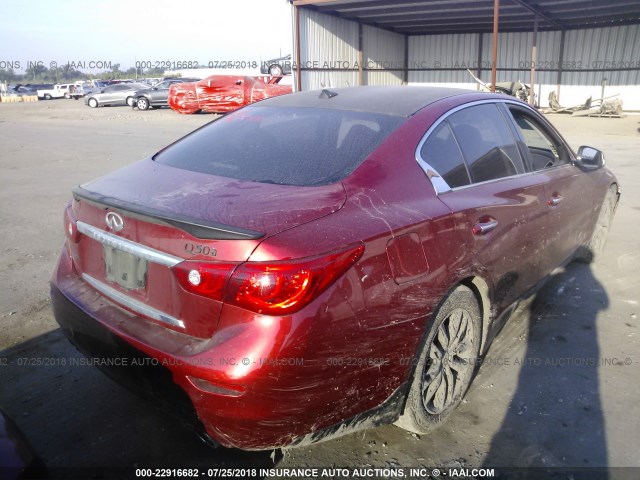 JN1BV7AR7FM410931 - 2015 INFINITI Q50 PREMIUM/SPORT RED photo 4