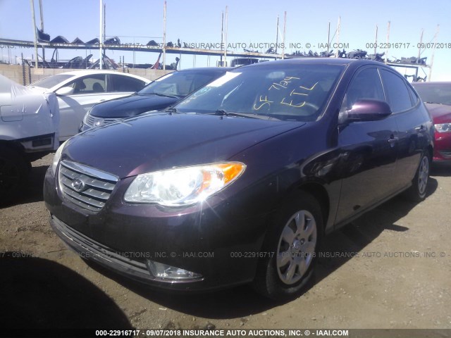 KMHDU46D69U658303 - 2009 HYUNDAI ELANTRA GLS/SE PURPLE photo 2