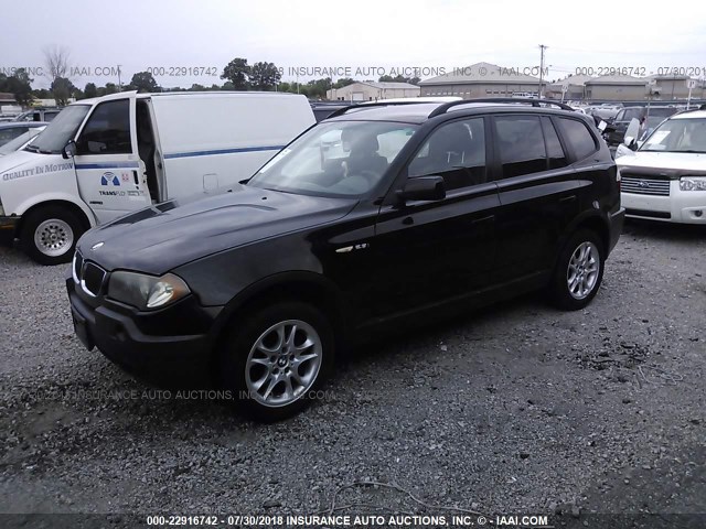 WBXPA73444WB26342 - 2004 BMW X3 2.5I BLACK photo 2