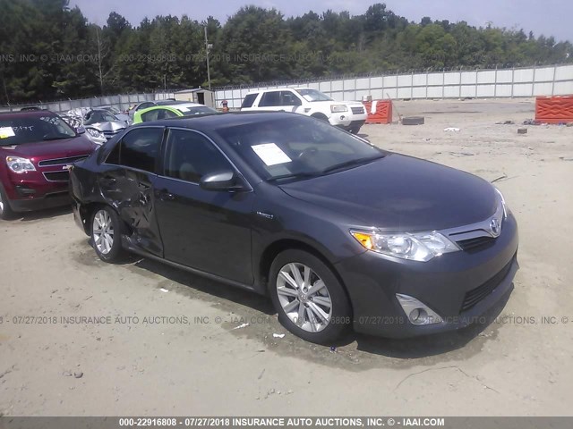 4T1BD1FK2CU058874 - 2012 TOYOTA CAMRY HYBRID/LE/XLE GRAY photo 1