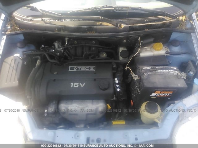 KL1TD526X5B371170 - 2005 CHEVROLET AVEO LS BLUE photo 10