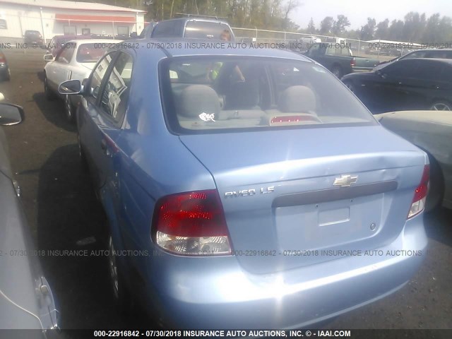 KL1TD526X5B371170 - 2005 CHEVROLET AVEO LS BLUE photo 3