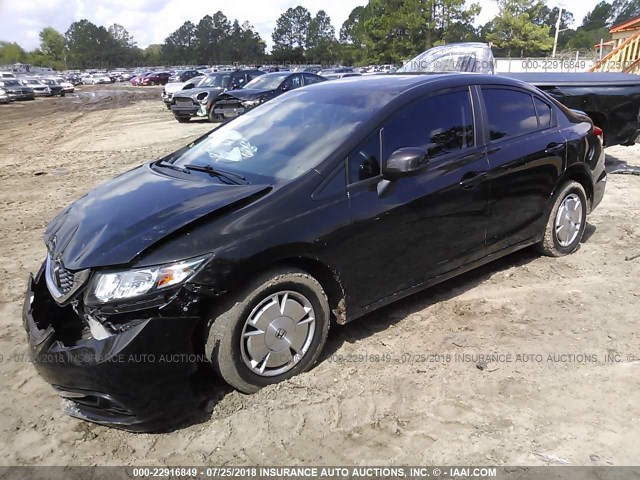 2HGFB2F6XDH530331 - 2013 HONDA CIVIC HF BLACK photo 2