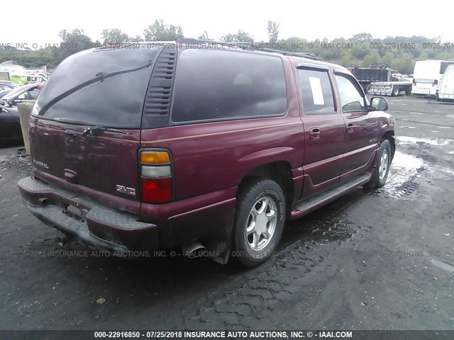 1GKFK66U04J169280 - 2004 GMC YUKON XL DENALI BURGUNDY photo 4