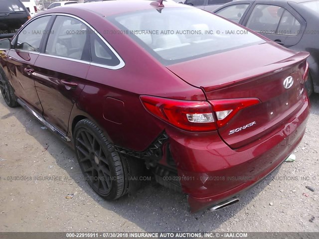 5NPE34AF5GH324873 - 2016 HYUNDAI SONATA SPORT/LIMITED RED photo 3