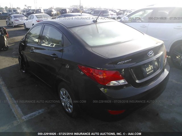 KMHCT4AE4GU111428 - 2016 HYUNDAI ACCENT SE BLACK photo 3