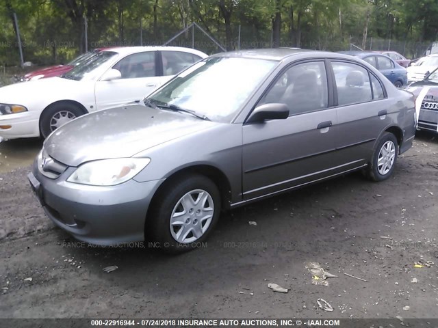 2HGES16345H602671 - 2005 HONDA CIVIC DX VP GRAY photo 2