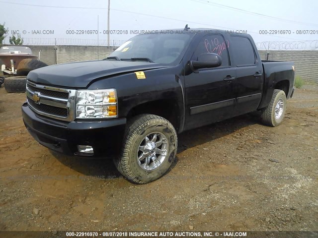 3GCEK13367G546383 - 2007 CHEVROLET SILVERADO K1500 CREW CAB BLACK photo 2