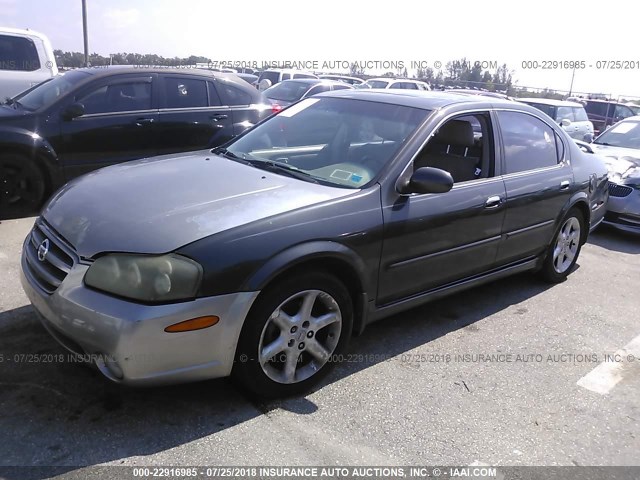 JN1DA31A02T306126 - 2002 NISSAN MAXIMA GLE/SE GRAY photo 2