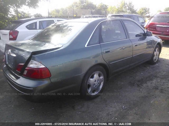 4T1BF28B63U292268 - 2003 TOYOTA AVALON XL/XLS GREEN photo 4