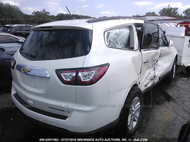 1GNKVHKD8EJ333547 - 2014 CHEVROLET TRAVERSE LT WHITE photo 4