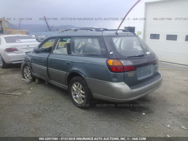 4S3BH686917653335 - 2001 SUBARU LEGACY OUTBACK LIMITED GREEN photo 3