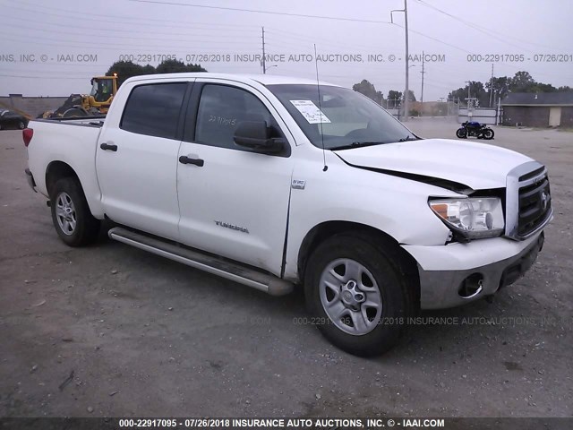 5TFEM5F1XAX007084 - 2010 TOYOTA TUNDRA CREWMAX SR5 WHITE photo 1