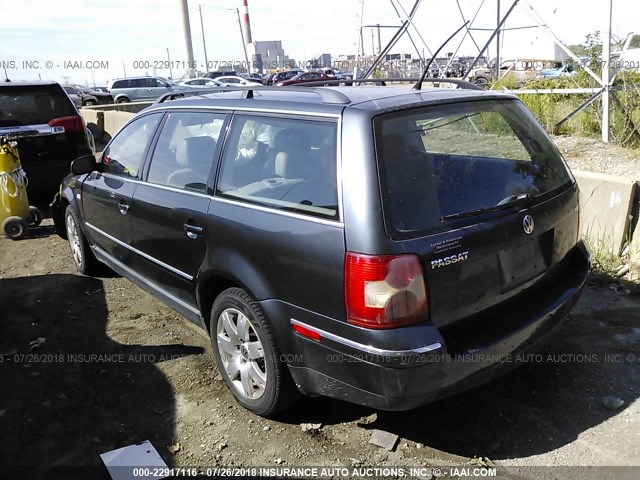 WVWWH63B81E260119 - 2001 VOLKSWAGEN PASSAT GLX GRAY photo 3